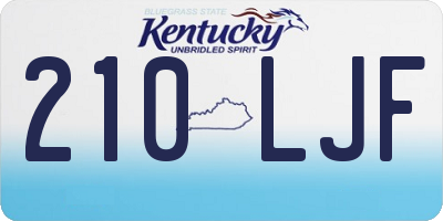KY license plate 210LJF