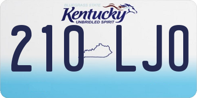 KY license plate 210LJO