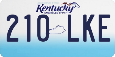 KY license plate 210LKE