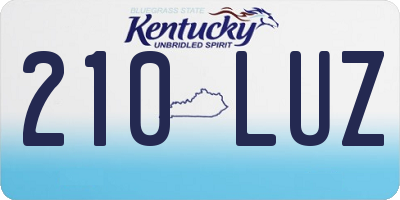 KY license plate 210LUZ