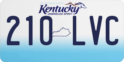 KY license plate 210LVC