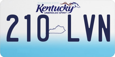 KY license plate 210LVN