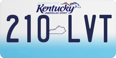KY license plate 210LVT