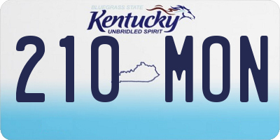 KY license plate 210MON