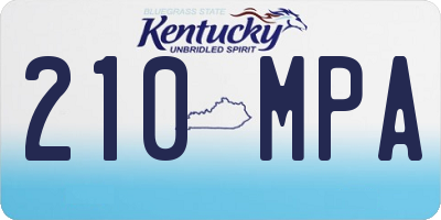 KY license plate 210MPA