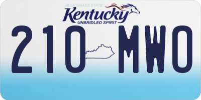 KY license plate 210MWO