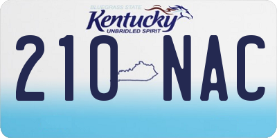 KY license plate 210NAC