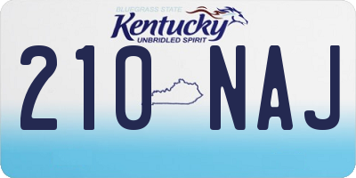 KY license plate 210NAJ