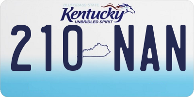 KY license plate 210NAN