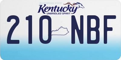 KY license plate 210NBF