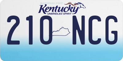 KY license plate 210NCG