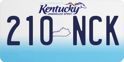 KY license plate 210NCK