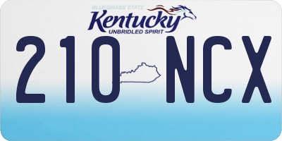 KY license plate 210NCX
