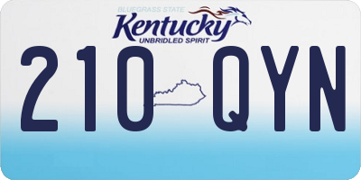 KY license plate 210QYN