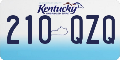 KY license plate 210QZQ