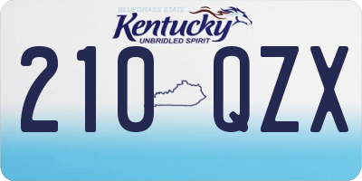KY license plate 210QZX