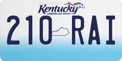 KY license plate 210RAI
