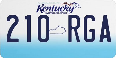 KY license plate 210RGA