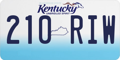 KY license plate 210RIW