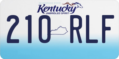 KY license plate 210RLF