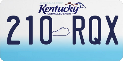 KY license plate 210RQX