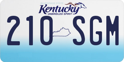 KY license plate 210SGM