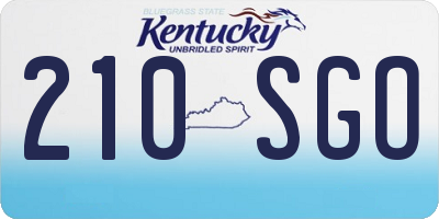 KY license plate 210SGO
