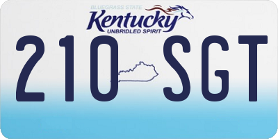 KY license plate 210SGT