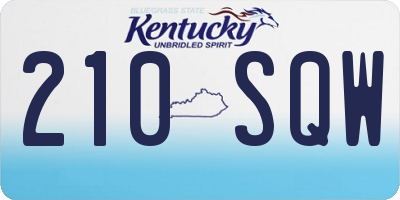 KY license plate 210SQW