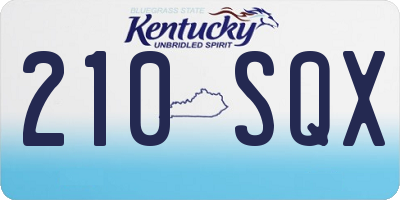 KY license plate 210SQX