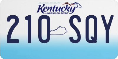 KY license plate 210SQY