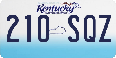 KY license plate 210SQZ