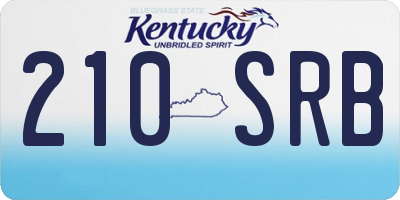 KY license plate 210SRB
