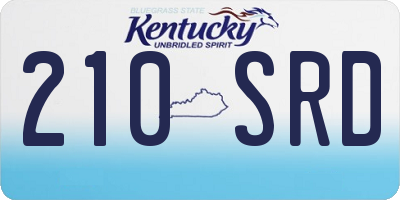 KY license plate 210SRD