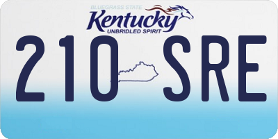 KY license plate 210SRE