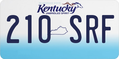 KY license plate 210SRF