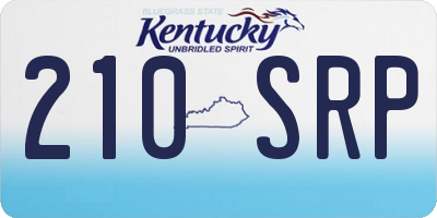 KY license plate 210SRP