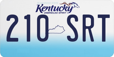 KY license plate 210SRT