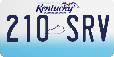 KY license plate 210SRV