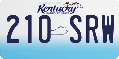KY license plate 210SRW