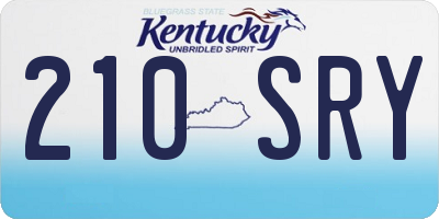 KY license plate 210SRY