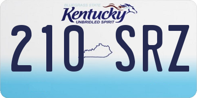 KY license plate 210SRZ