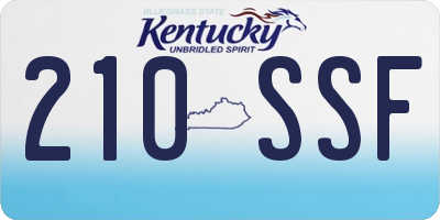 KY license plate 210SSF