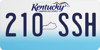 KY license plate 210SSH