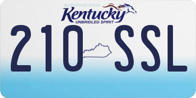 KY license plate 210SSL