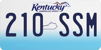 KY license plate 210SSM