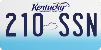 KY license plate 210SSN