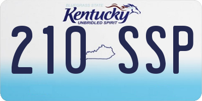 KY license plate 210SSP