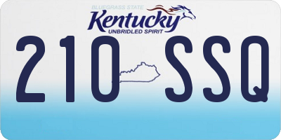 KY license plate 210SSQ