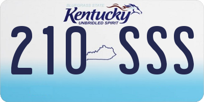 KY license plate 210SSS